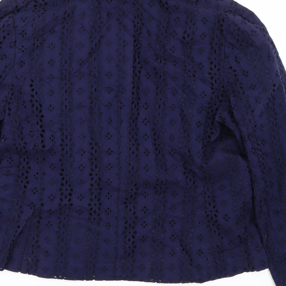 M&S Womens Blue Floral Jacket Suit Size 12