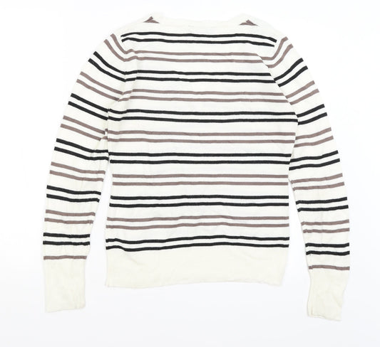 Dorothy Perkins Womens Ivory Striped Pullover Jumper Size 12
