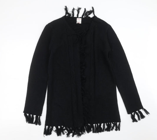 Embargo Girls Black Knit Cardigan Jumper Size 13 Years - Tassles