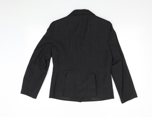 AMARANTO Womens Grey Striped Jacket Suit Jacket Size 14