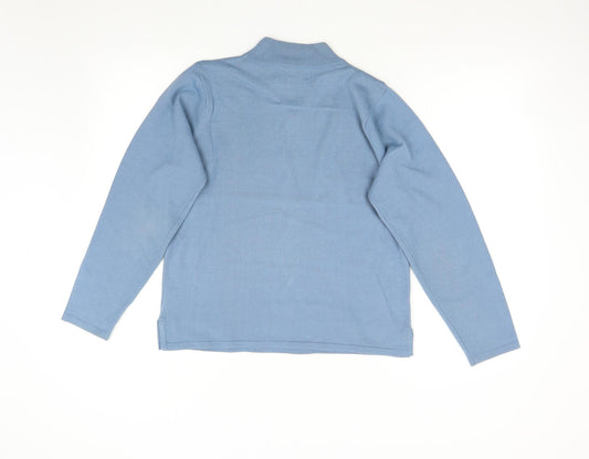 Ann Marie Womens Blue Knit Pullover Jumper Size M