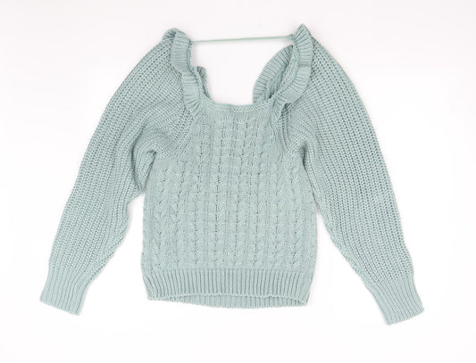 Boohoo Womens Grey Knit Pullover Jumper Size S