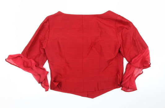 Albert Palacci Womens Red Jacket Blazer Size L