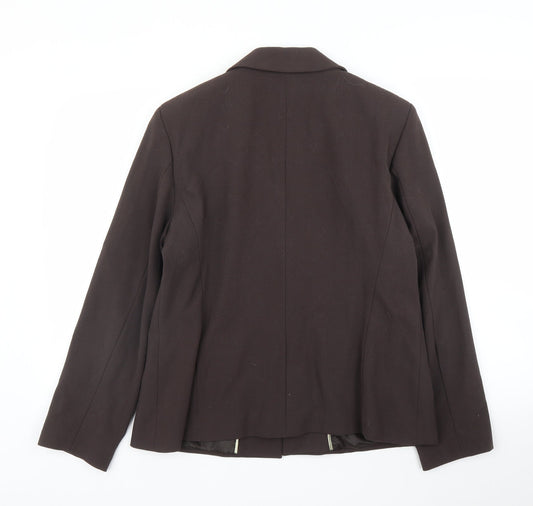 Klass Womens Brown Jacket Suit Jacket Size 16