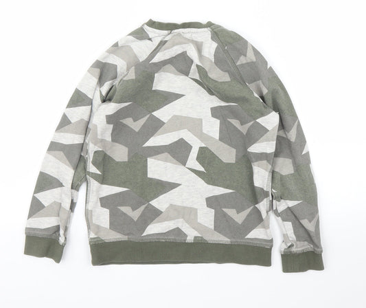 George Boys Green Geometric Pullover Jumper Size 7 Years