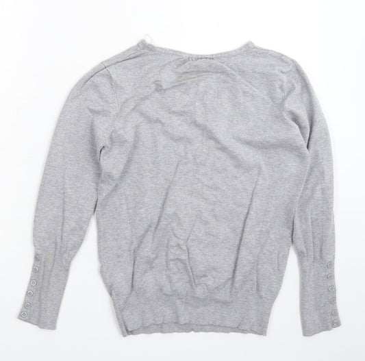 M&Co Womens Grey Knit Pullover Jumper Size M