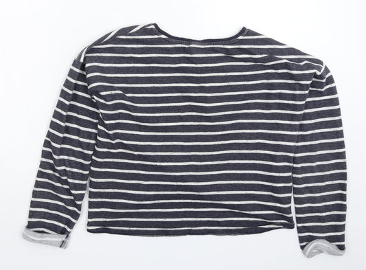 Topshop Womens Blue Striped Basic T-Shirt Size 8