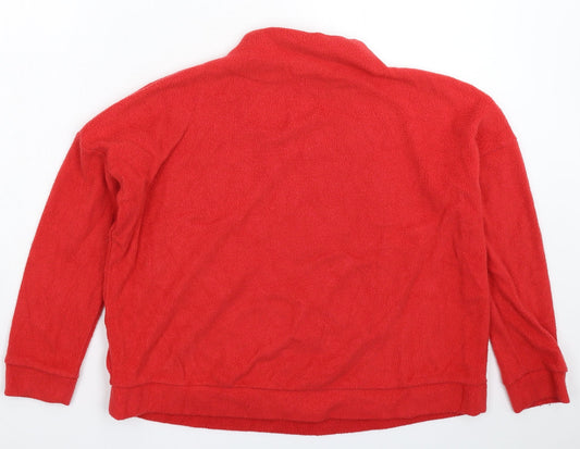 New Look Womens Red Fleece Pullover Jumper Size S