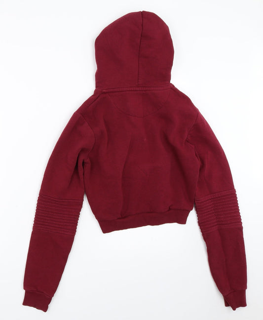 Sony Womens Red Henley Hoodie Size 8
