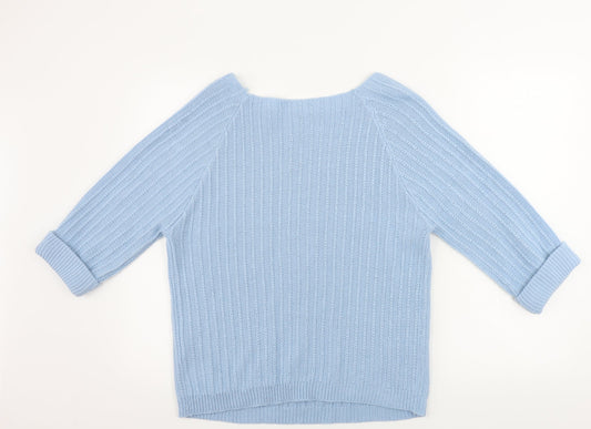 Tru Collection Womens Blue Pullover Jumper Size M