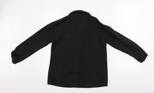 Boohoo Womens Black Basic Button-Up Size 6
