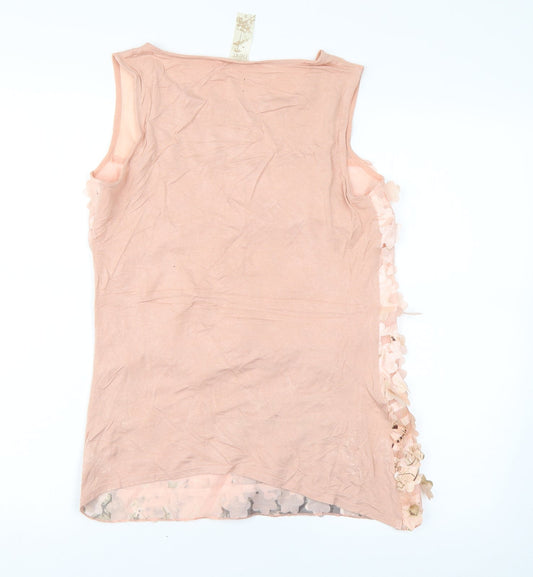NEXT Womens Pink Houndstooth Basic Tank Size 8