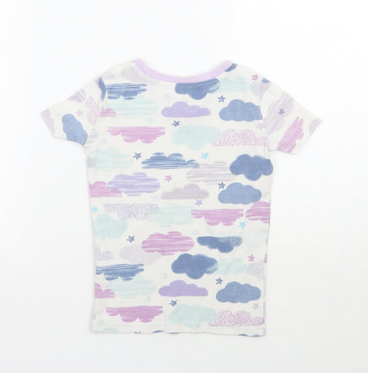 Kirkland Girls White Geometric Basic T-Shirt Size 5 Years