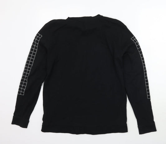FOREVER 21 Mens Black Check Pullover Jumper Size M
