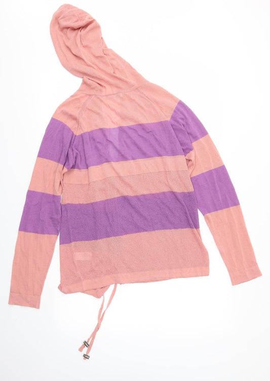 NEXT Womens Pink Striped Cardigan Jumper Size 10