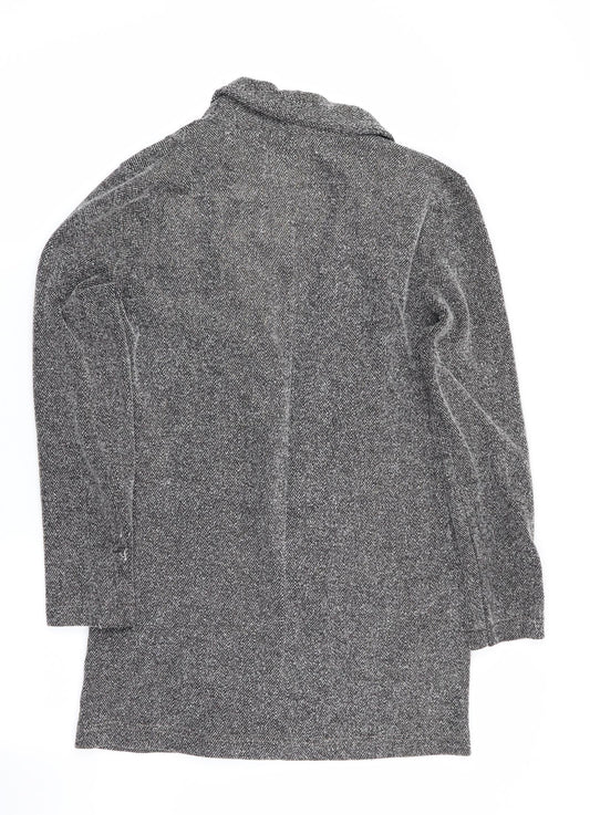 River Island Womens Grey Herringbone Jacket Size 10 - Subtle shimmer effect - Longline