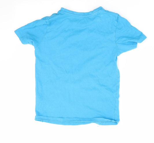 Pep & Co Boys Blue Animal Print Basic T-Shirt Size 7-8 Years - Floss like a boss