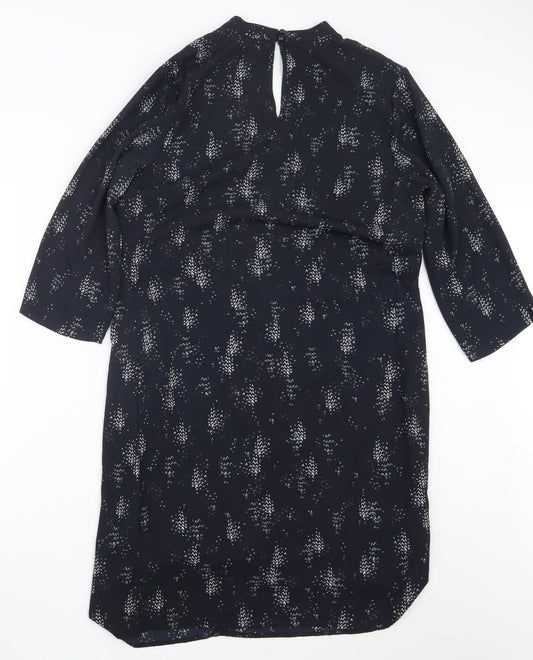 Papaya Womens Blue Geometric Shirt Dress Size 10