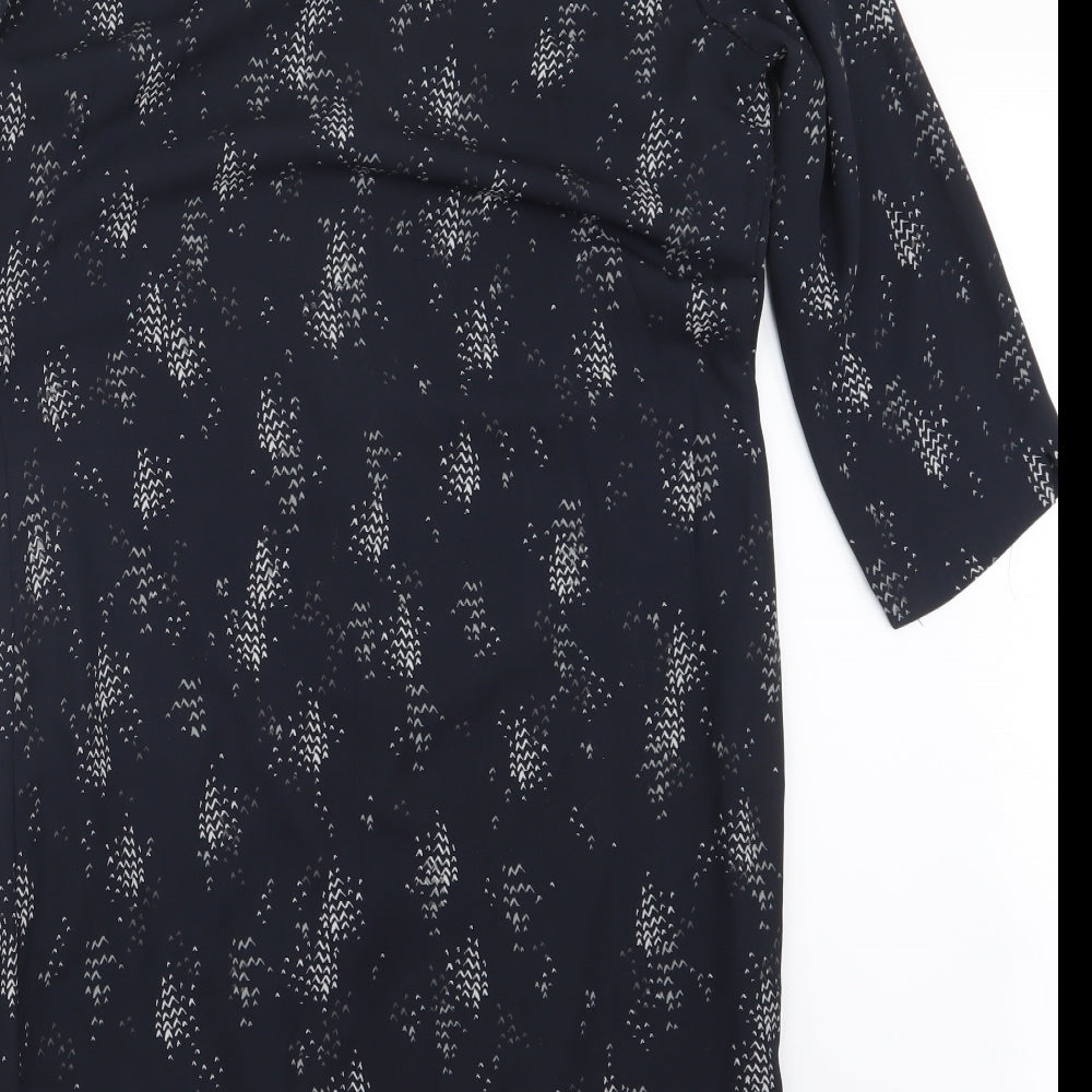 Papaya Womens Blue Geometric Shirt Dress Size 10