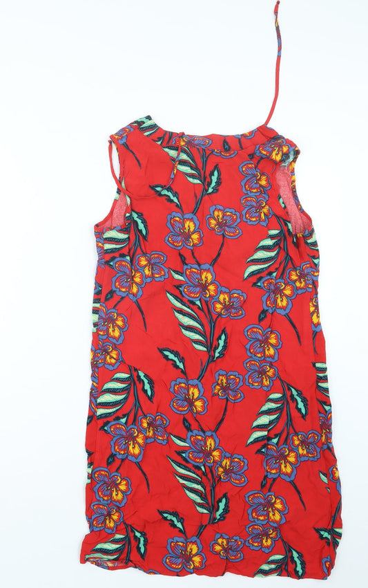 Papaya Womens Red Geometric Basic Blouse Size 10