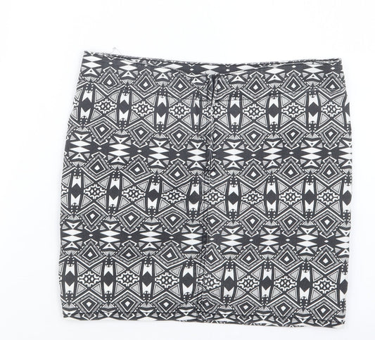 Divided by H&M Womens Black Geometric Straight & Pencil Skirt Size 8
