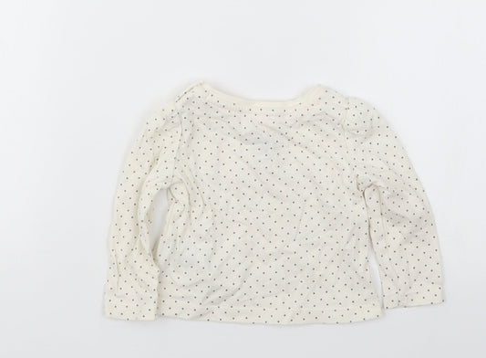 Mothercare Girls Black Polka Dot Basic T-Shirt Size 3-6 Months