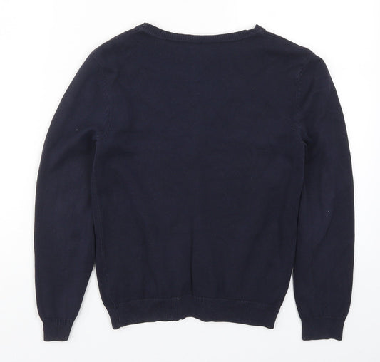 George Girls Blue Knit Cardigan Jumper Size 8-9 Years