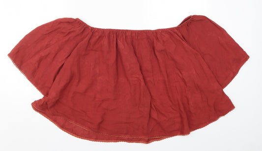 Boohoo Womens Red Basic Blouse Size 12
