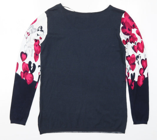 BPC Womens Multicoloured Knit Pullover Jumper Size S - Love Hearts