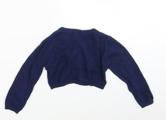 Blue Zoo Girls Blue Cardigan Jumper Size 4-5 Years