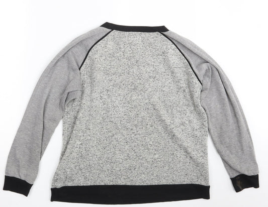 Preworn Womens Grey Pullover Sweatshirt Size 12