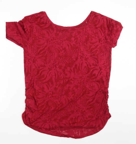 NEXT Womens Red Floral Basic T-Shirt Size 10