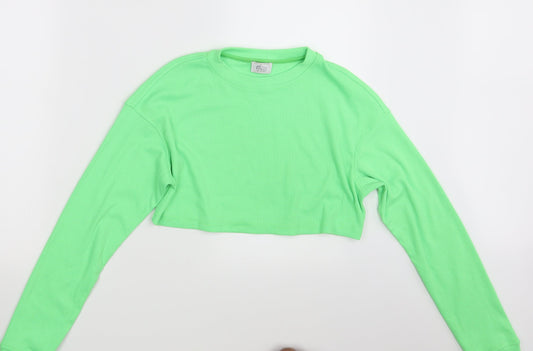 Oh Polly Womens Green Pullover Jumper Size 12 - Croppped