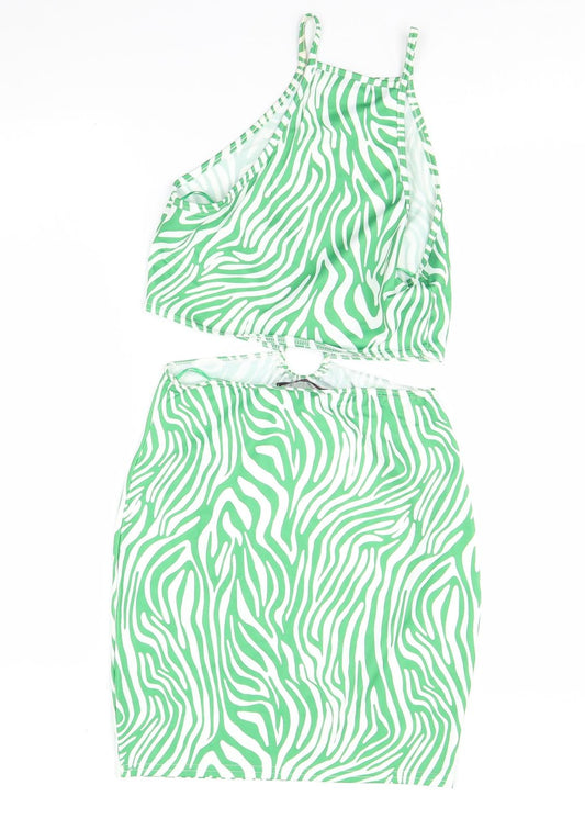 Edge Street Womens Green Animal Print Mini Size 8