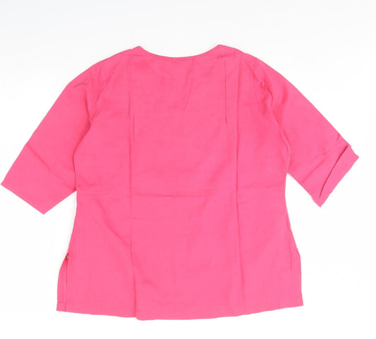 Preworn Womens Pink Basic Blouse Size S