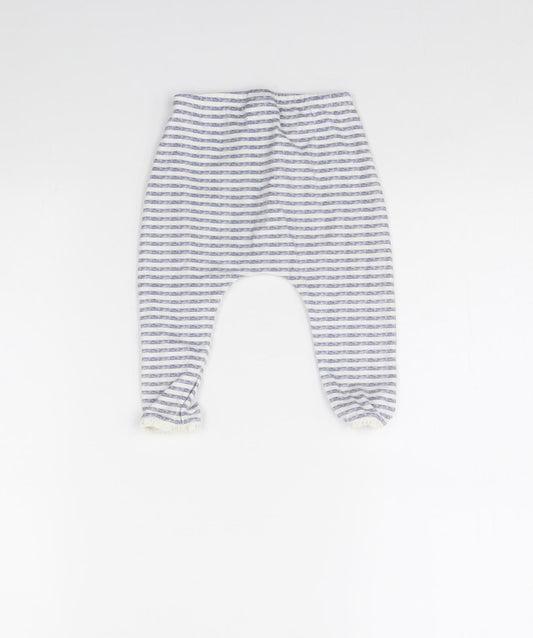 NEXT Girls Blue Striped Capri Leggings Size 9 Months