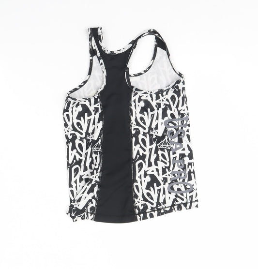 USA Pro Girls Black Geometric Basic Tank Size 9 Years