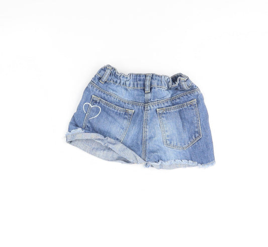 Preworn Girls Blue Denim Cut-Off Shorts Size 7 Years