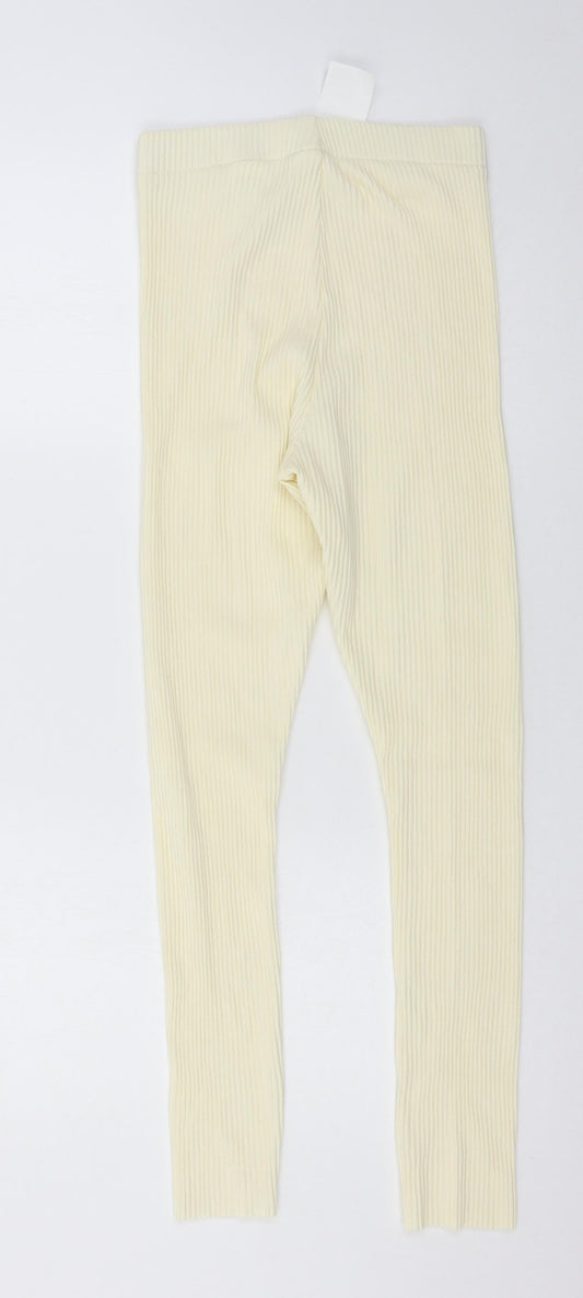 H&M Womens Ivory Knit Jogger Leggings Size S L26 in