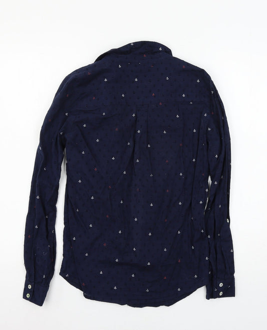 Heyton Womens Blue Basic Button-Up Size 8