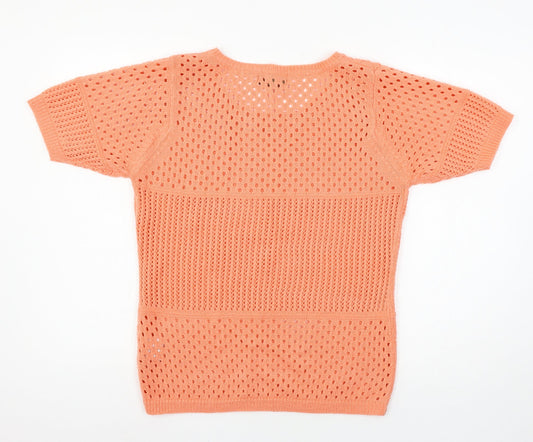 Originals Womens Orange Knit Pullover Jumper Size S