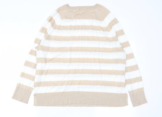 M&Co Womens Multicoloured Striped Pullover Jumper Size 16