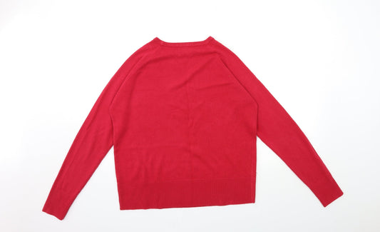 sarah hamilton Womens Red Knit Pullover Jumper Size XL