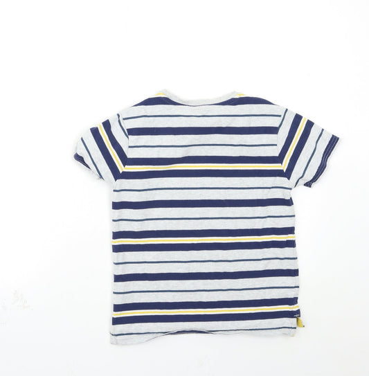 George Boys Grey Striped Basic T-Shirt Size 8-9 Years