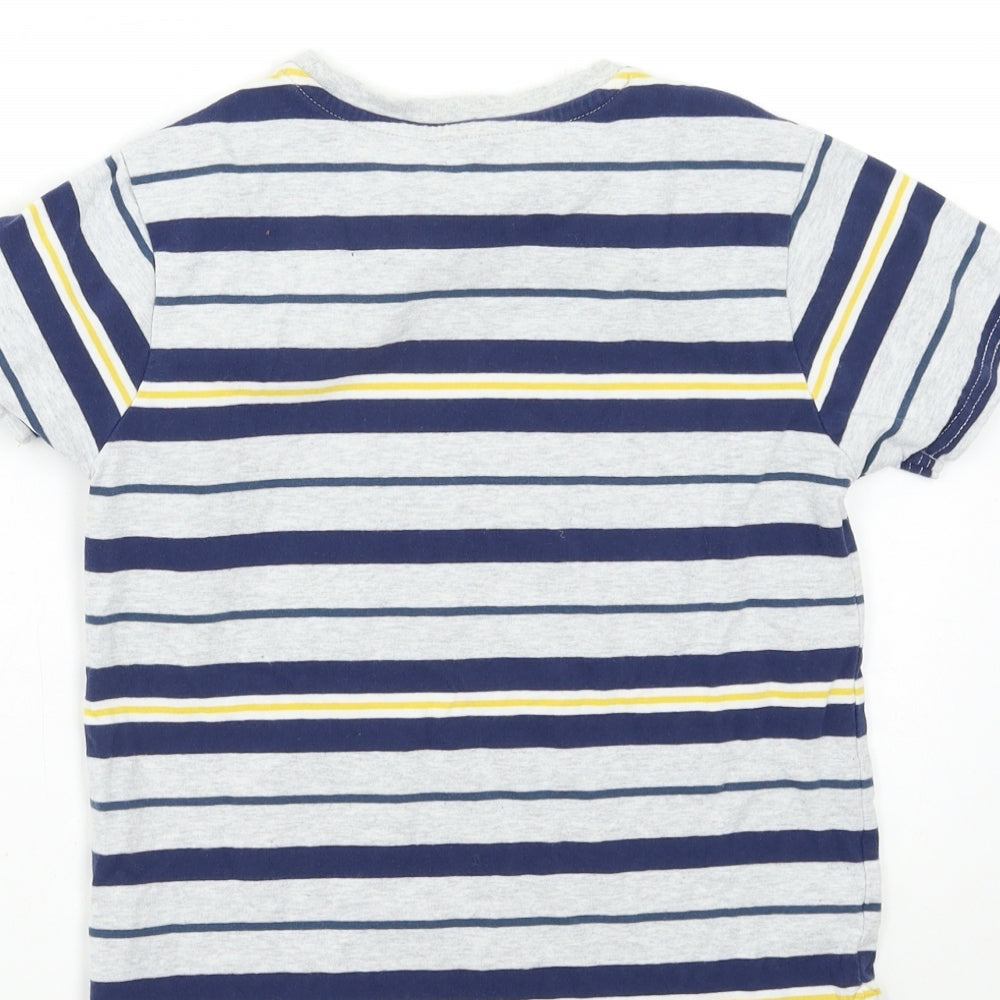 George Boys Grey Striped Basic T-Shirt Size 8-9 Years