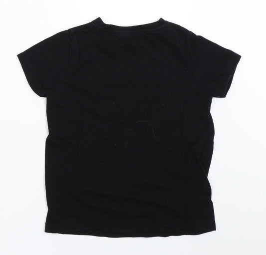 Primark Girls Black Basic T-Shirt Size 6-7 Years