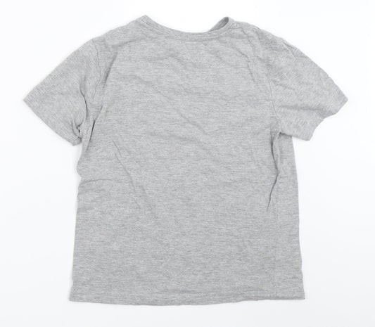 Rebel Boys Grey Basic T-Shirt Size 10-11 Years