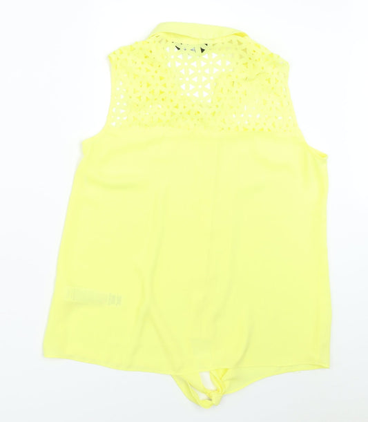 Dorothy Perkins Womens Yellow Basic Button-Up Size 10