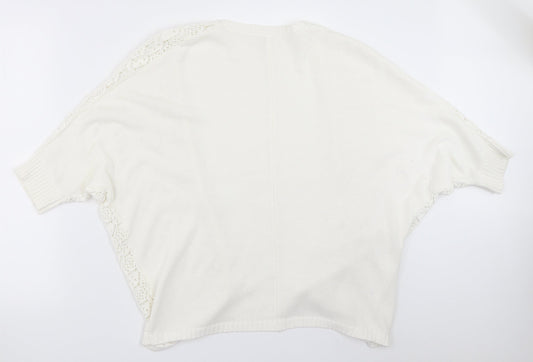 Dressbarn Womens White Cardigan Jumper Size S