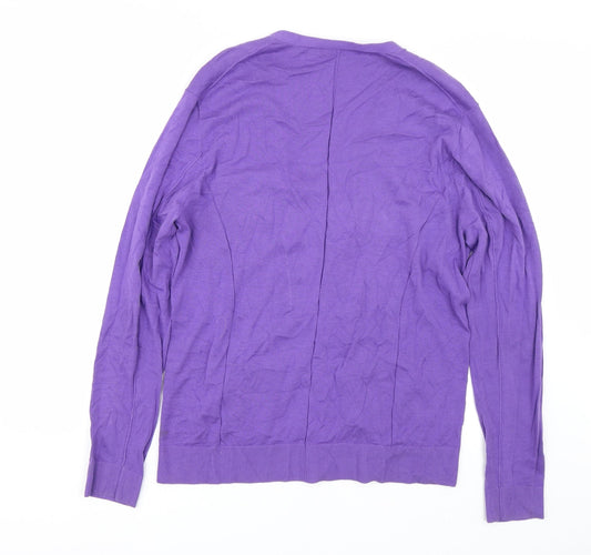 Daniele Alessandrini Womens Purple Cardigan Jumper Size L